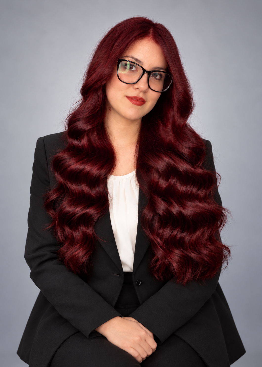 Professional Burgundy-Haired Executive Portrait